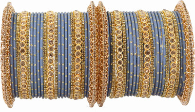 ZULKA Metal Zircon Bangle Set(Pack of 46)