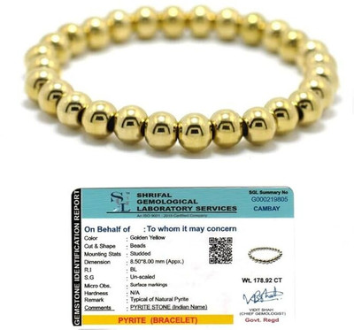 Anu gems Golden Pyrite Beads Bracelet