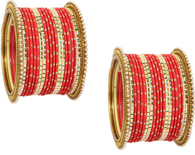 ZULKA Metal Zircon Bangle Set(Pack of 40)