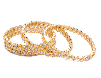Manikya Copper Gold-plated Bangle Set(Pack of 4)