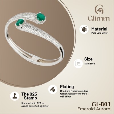 Glimm Jewel Silver Emerald Bracelet