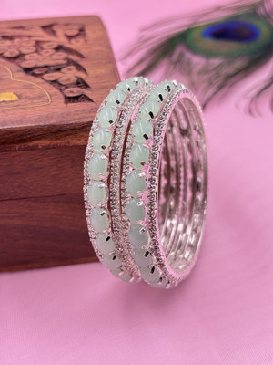 AMRITIYA Brass Silver Bangle Set(Pack of 2)