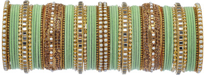 RENOY Metal Crystal Bangle Set(Pack of 58)