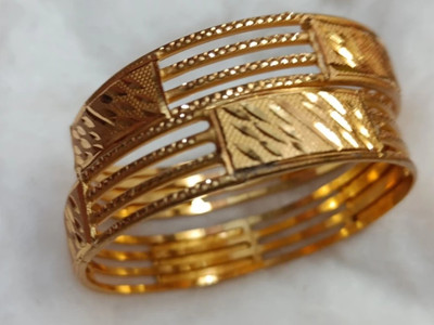 AnjaliImitation Brass Gold-plated Bangle Set(Pack of 2)