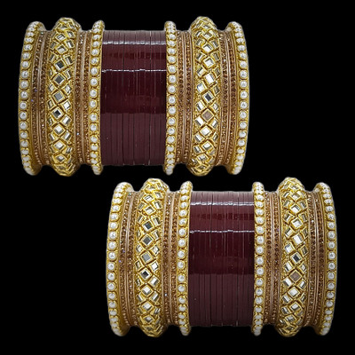 Royal Bangles Plastic Zircon Chudas(Pack of 2)
