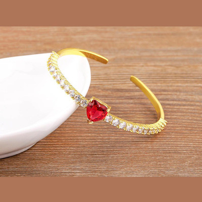 ZIVOM Copper Cubic Zirconia Gold-plated Cuff