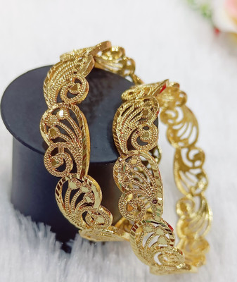 Prasansha Enterprises Brass Gold-plated Bangle Set(Pack of 2)