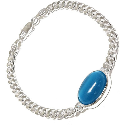 KUNDLI GEMS Stone Turquoise Silver Bracelet
