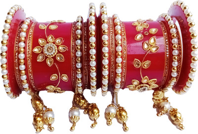 Nexteesh Plastic Zircon Gold-plated Chudas(Pack of 18)