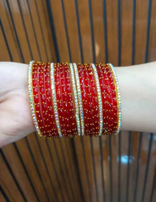 FH TRADERS Glass Bangle Set(Pack of 18)