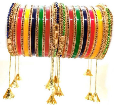 SASCO Plastic Zircon Gold-plated Bangle Set(Pack of 26)