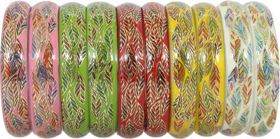 NMII Glass Bangle Set(Pack of 10)