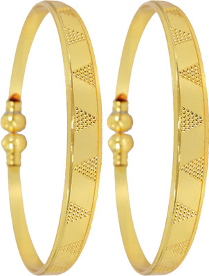 ZULKA Metal Gold-plated Bangle Set(Pack of 2)