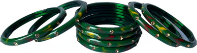 Karaavi Glass Crystal Bangle Set(Pack of 8)