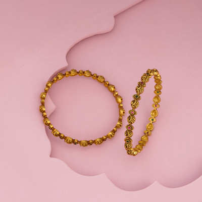 Kushal's Fashion Jewellery Copper Gold-plated Bangle