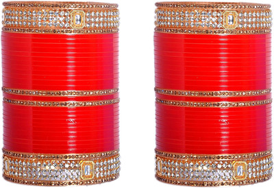 OJHA Plastic, Alloy Beads, Cubic Zirconia Silver Coated Chudas(Pack of 10)