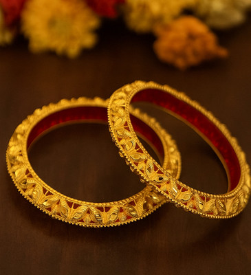 Nawab Collection Brass Gold-plated Bangle Set(Pack of 2)