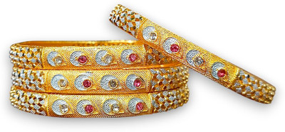 ACCESSHER Brass Bangle Set(Pack of 4)