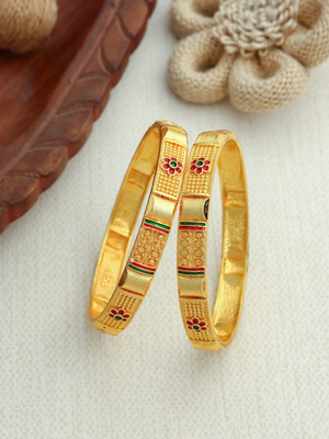 vani enterprise Brass Gold-plated Bangle(Pack of 2)