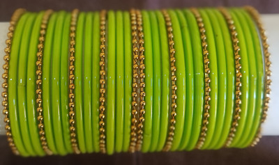 DEEPAK Metal, Glass Bangle Set