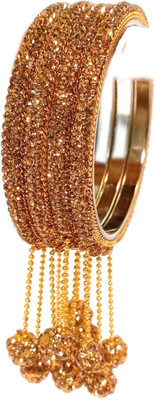 RKGlow Lac Crystal Brass Bangle Set(Pack of 4)