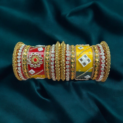 HADIYA Plastic Zircon Bangle Set(Pack of 2)