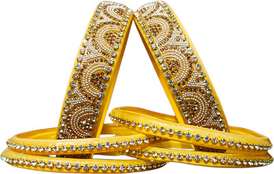 KCE Glass Zircon Bangle Set(Pack of 6)