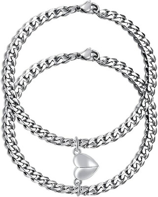 LAVITRA Alloy Silver Bracelet(Pack of 2)
