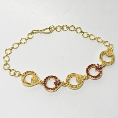 Zytoon Brass Zircon Gold-plated Bracelet