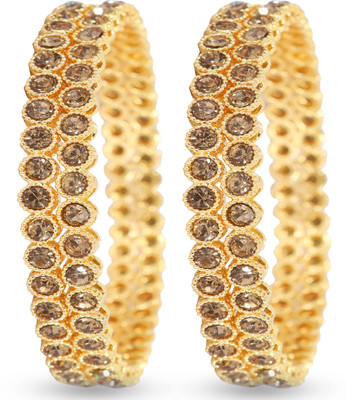 HOMOZE Metal Zircon Bangle Set(Pack of 4)