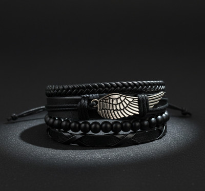 University Trendz Leather Bracelet Set(Pack of 4)