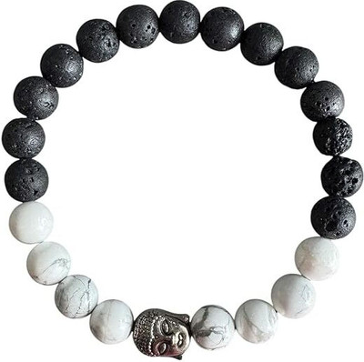 GemVastu Stone, Howlite, Lava Beads, Crystal Charm Bracelet