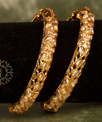 Raddhi Jewels Brass Gold-plated Bangle Set(Pack of 2)