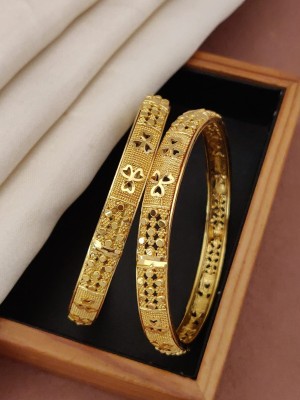 SHIVAY FASHION HUB Alloy Diamond Gold-plated Bangle(Pack of 2)