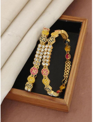 Dharti Ent Brass Gold-plated Bangle Set(Pack of 2)