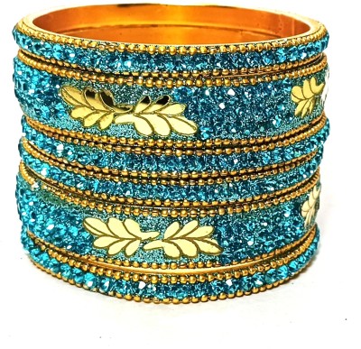 AAHANA Brass Cubic Zirconia Gold-plated Bangle(Pack of 6)