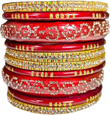 HouseOfCommon Lac Crystal Bangle Set(Pack of 10)
