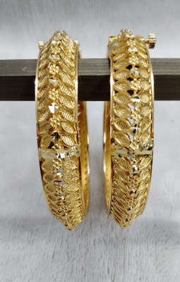 HouseOfCommon Brass Gold-plated Bangle Set(Pack of 2)