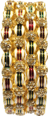 Edenya Alloy Zircon Gold-plated Bangle Set(Pack of 4)