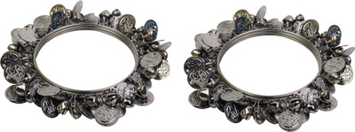 khannak Oxidised Silver Bracelet Set(Pack of 2)