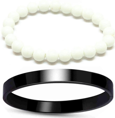 HouseOfCommon Crystal, Stainless Steel Bracelet(Pack of 2)