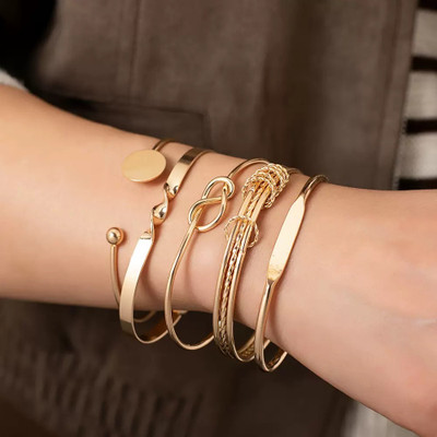 TVI Alloy Gold-plated Bracelet Set(Pack of 4)