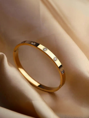 Royatto Stainless Steel Cubic Zirconia Gold-plated Bracelet