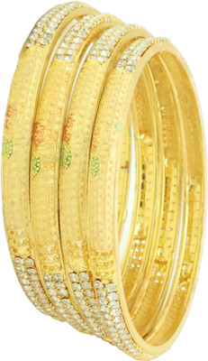 Bhagya Lakshmi Alloy Gold-plated Bangle Set(Pack of 4)