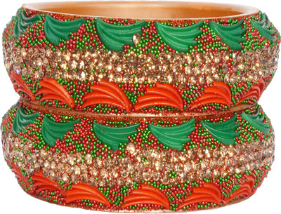 OJHA Plastic Beads, Zircon Gold-plated Kada(Pack of 2)