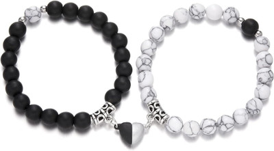 JS Enterprises Alloy, Stainless Steel Cubic Zirconia Silver Bracelet Set(Pack of 4)
