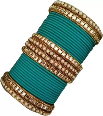 DONERIA Metal Pearl Bangle Set(Pack of 32)