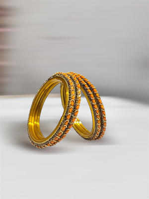 H M SAKHIYA CREATION Glass Cubic Zirconia, Diamond Gold-plated Bracelet Set(Pack of 4)