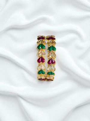 Radhe Rani Metal Gold-plated Bangle Set(Pack of 2)