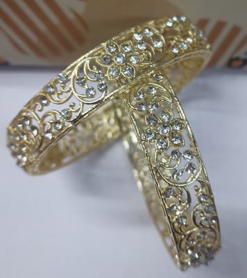 LOKESH GUPTA Brass Beads Gold-plated Bangle Set(Pack of 2)